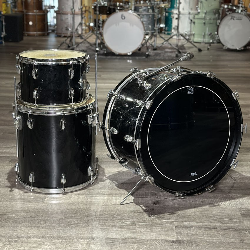 Used Vintage Slingerland 3pc Drum Set Black - Fair - Drum Center Of Portsmouth