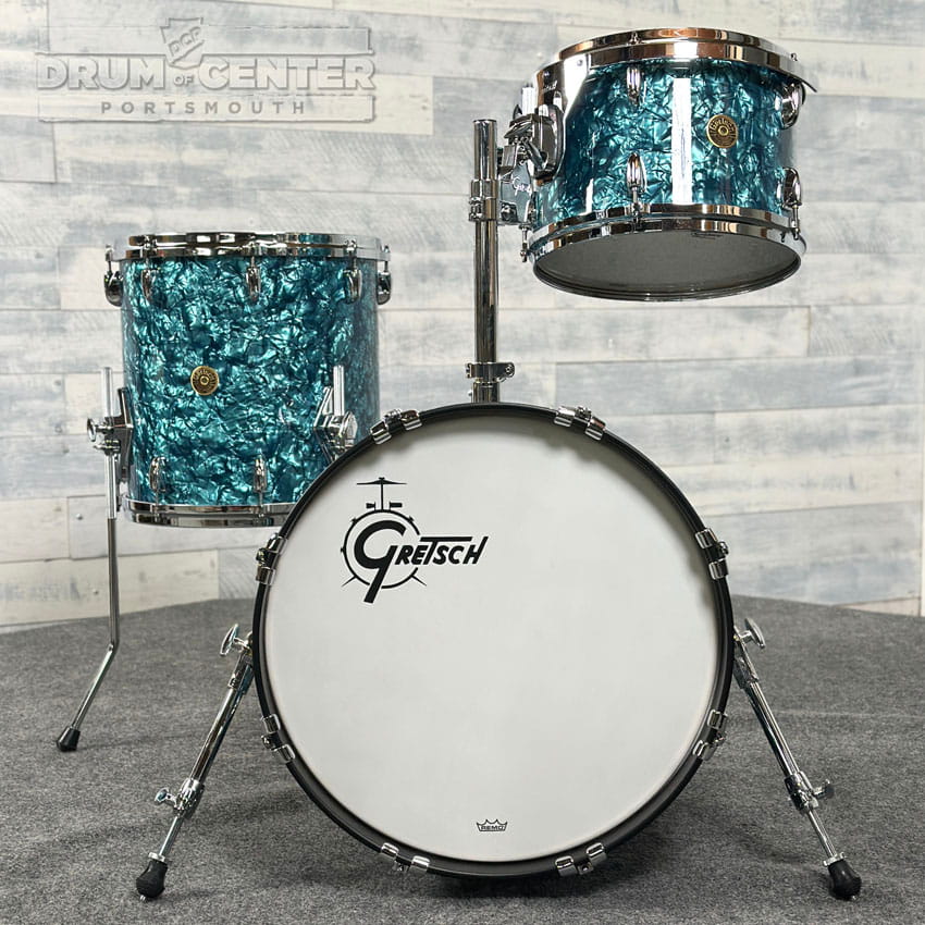 Gretsch USA Custom 3pc Drum Set 18/12/14 Turquoise Pearl - Drum Center Of Portsmouth