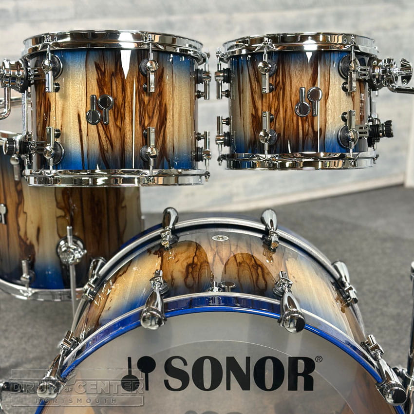 Sonor SQ2 Beech 5pc Drum Set Candy Blue Burst Over African Marble 1058327-2 - Drum Center Of Portsmouth