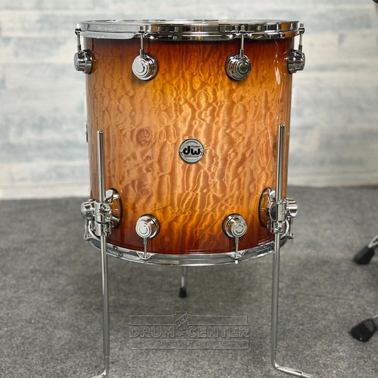 DW Collectors VLT 333 Maple 4pc Drum Set Almond Burst over Super Quilted Maple - Drum Center Of Portsmouth