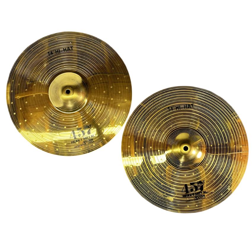 Used Wuhan 457 Heavy Metal Hi Hat Cymbals 14" - Very Good - Drum Center Of Portsmouth