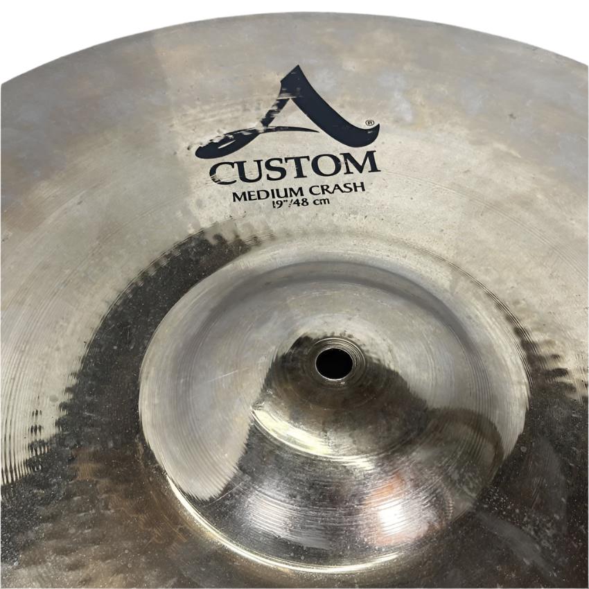 Used Zildjian A Custom Medium Crash Cymbal 19" - Good - Drum Center Of Portsmouth