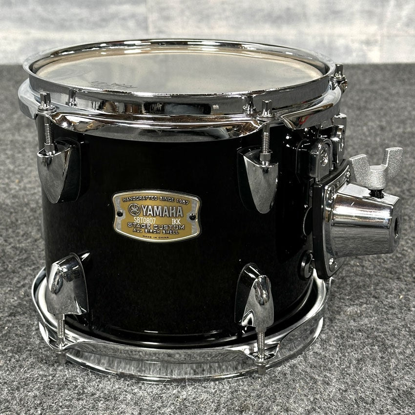 Used Yamaha Stage Custom Tom 8x7 Raven Black - Good - Drum Center Of Portsmouth