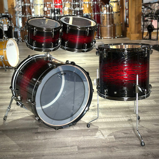 Yamaha Live Custom Hybrid Oak 4pc Drum Set Uzu Magma Sunburst - Drum Center Of Portsmouth