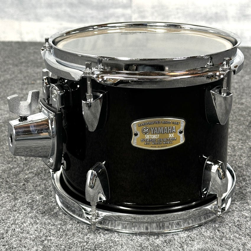 Used Yamaha Stage Custom Tom 8x7 Raven Black - Good - Drum Center Of Portsmouth