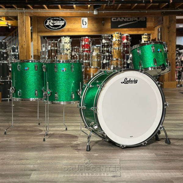 Ludwig Classic Maple 4pc Bonham Drum Set Green Sparkle