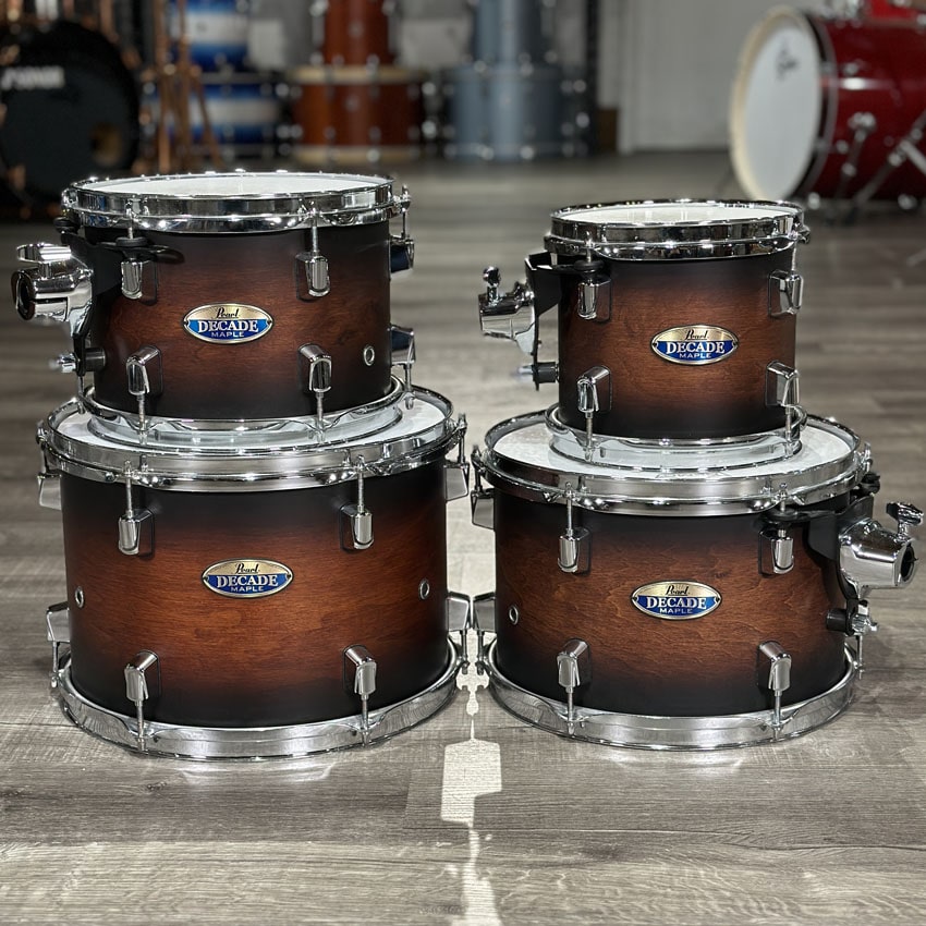 Used Pearl Decade Maple 8pc Drum Set Satin Brown Burst - Very Good - Drum Center Of Portsmouth