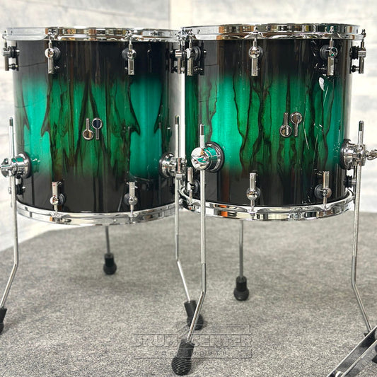 Sonor SQ2 Beech 5pc Drum Set Green Burst over African Marble Gloss - Drum Center Of Portsmouth
