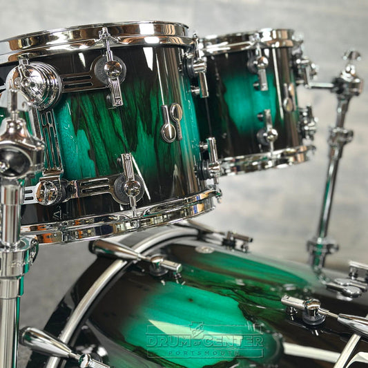 Sonor SQ2 Beech 5pc Drum Set Green Burst over African Marble Gloss - Drum Center Of Portsmouth