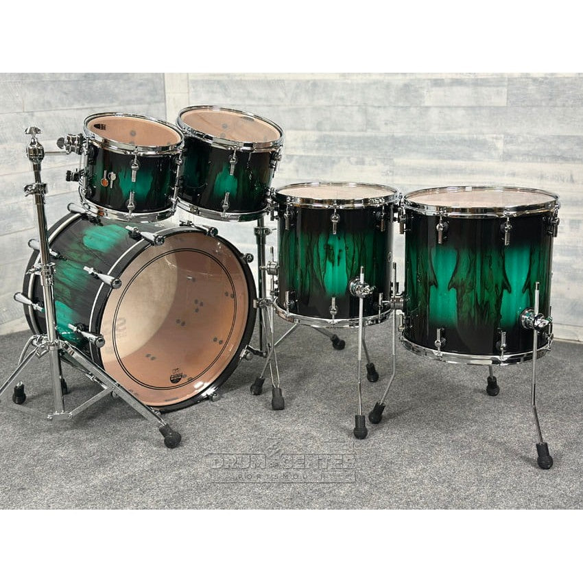 Sonor SQ2 Beech 5pc Drum Set Green Burst over African Marble Gloss - Drum Center Of Portsmouth