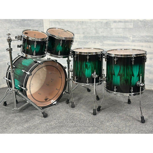 Sonor SQ2 Beech 5pc Drum Set Green Burst over African Marble Gloss - Drum Center Of Portsmouth