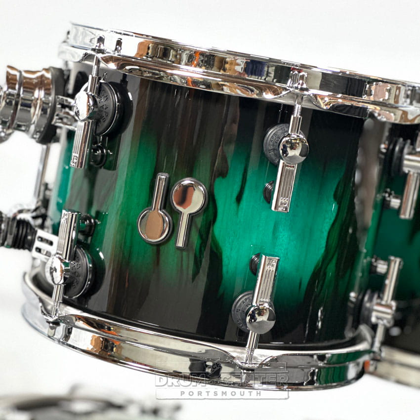 Sonor SQ2 Beech 5pc Drum Set Green Burst over African Marble Gloss - Drum Center Of Portsmouth