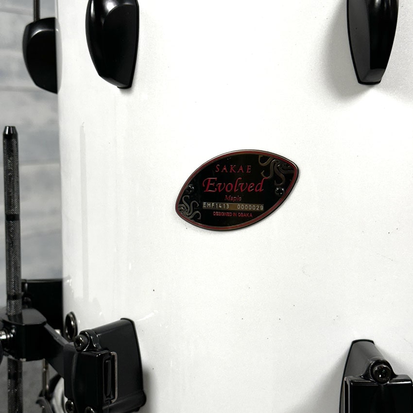 Used Sakae Evolved Maple Floor Tom 14x13 Pearl White w/Black Hardware - Drum Center Of Portsmouth