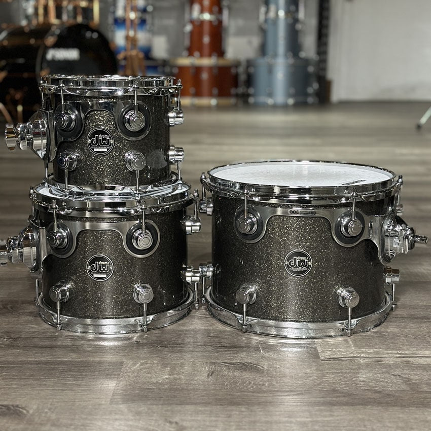 Used DW Performance 6pc Drum Set Pewter Sparkle - Very Good - Drum Center Of Portsmouth
