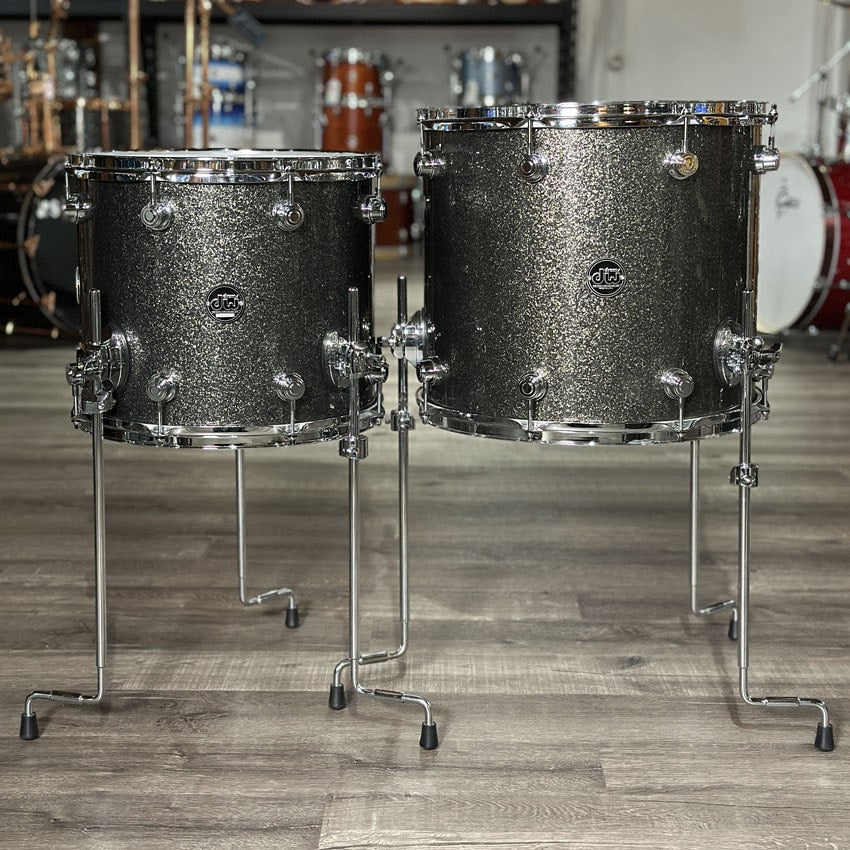 Used DW Performance 6pc Drum Set Pewter Sparkle - Very Good - Drum Center Of Portsmouth