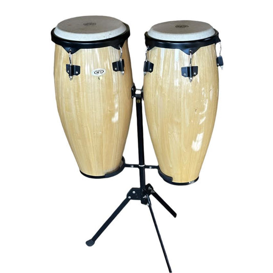 Used CP Conga Set w/Double Stand Natural - Fair - Drum Center Of Portsmouth