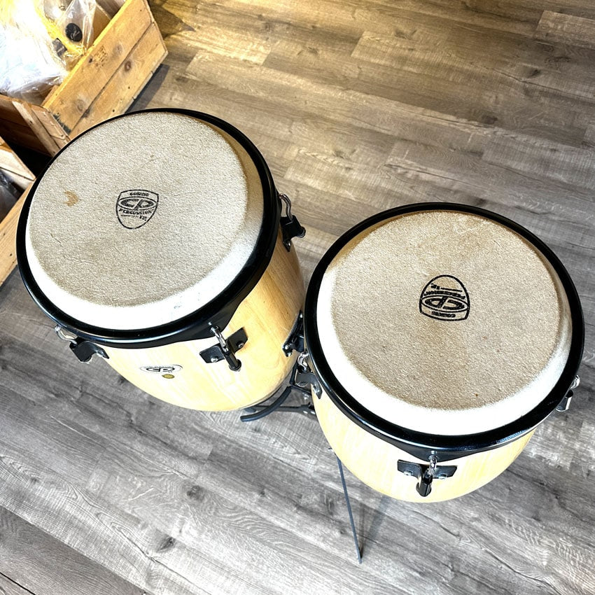 Used CP Conga Set w/Double Stand Natural - Fair - Drum Center Of Portsmouth
