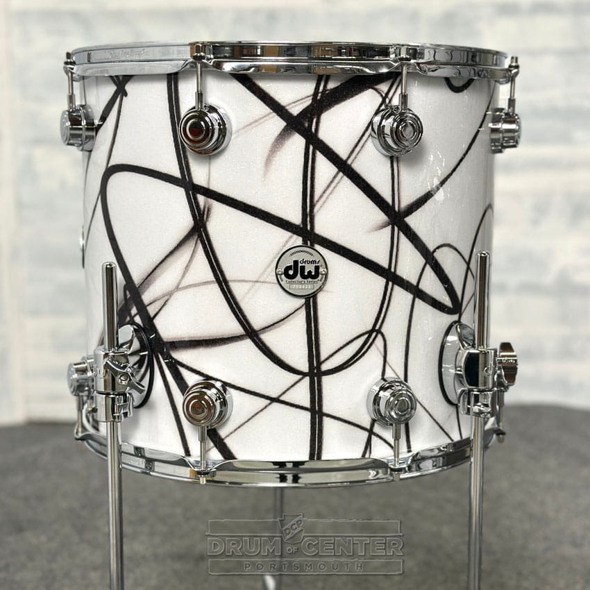 DW Collectors VLT 333 Maple 4pc Drum Set White Glass Contrails - Drum Center Of Portsmouth