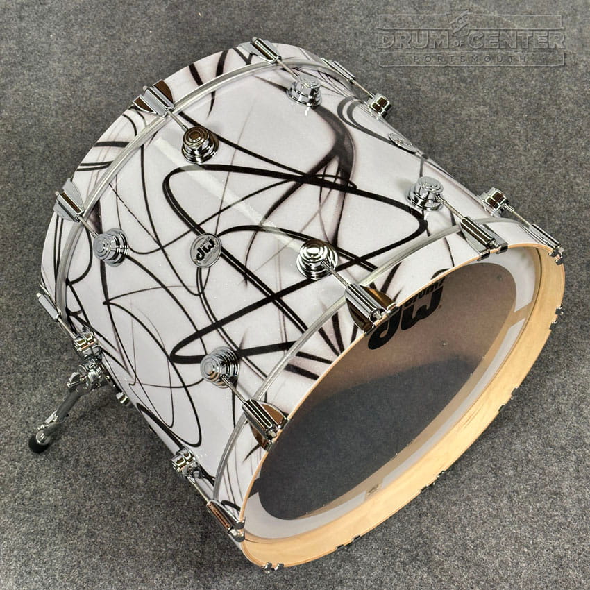 DW Collectors VLT 333 Maple 4pc Drum Set White Glass Contrails - Drum Center Of Portsmouth