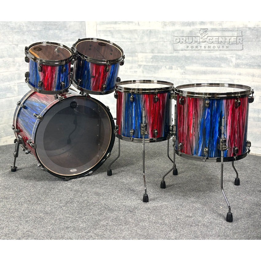EMBARGOED - ENABLE APR 30 @ 9PM - Tama Starclassic Limited Edition Walnut/Birch 5pc Drum Set Crimson Sapphire Cascade - Drum Center Of Portsmouth