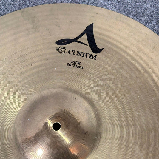 Used Zildjian A Custom Ride Cymbal 20 - Good - Drum Center Of Portsmouth