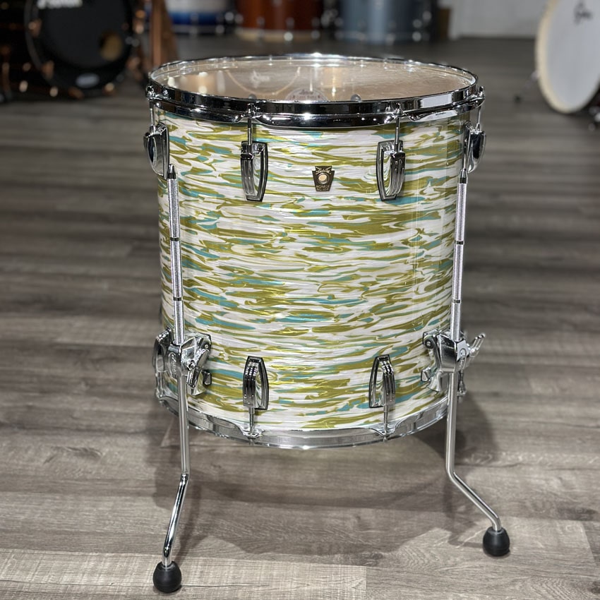 Used Ludwig Classic Maple Pro Beat 3pc Drum Set Blue Olive Oyster - Drum Center Of Portsmouth