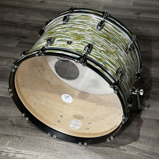 Used Ludwig Classic Maple Pro Beat 3pc Drum Set Blue Olive Oyster - Drum Center Of Portsmouth