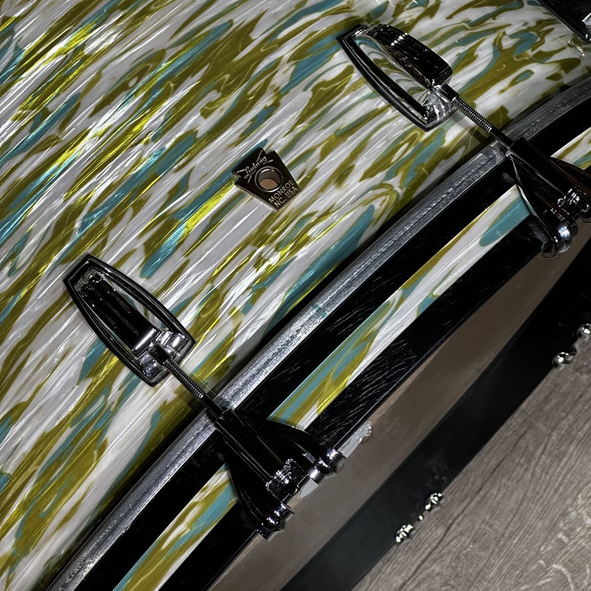 Used Ludwig Classic Maple Pro Beat 3pc Drum Set Blue Olive Oyster - Drum Center Of Portsmouth