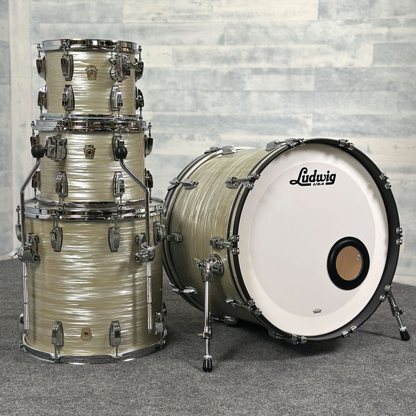 Used Ludwig Classic Maple 4pc Drum Set Olive Oyster - Very Good - Drum Center Of Portsmouth