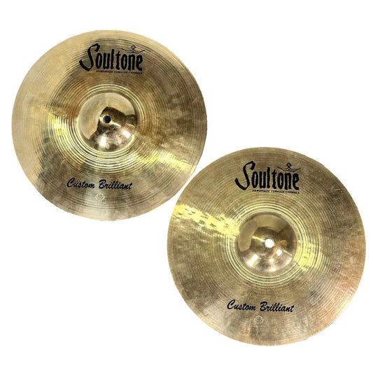 Used Soultone Custom Brilliant Hi Hat Cymbals 13 - Good - Drum Center Of Portsmouth