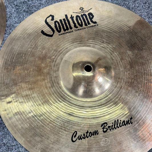 Used Soultone Custom Brilliant Hi Hat Cymbals 13 - Good - Drum Center Of Portsmouth
