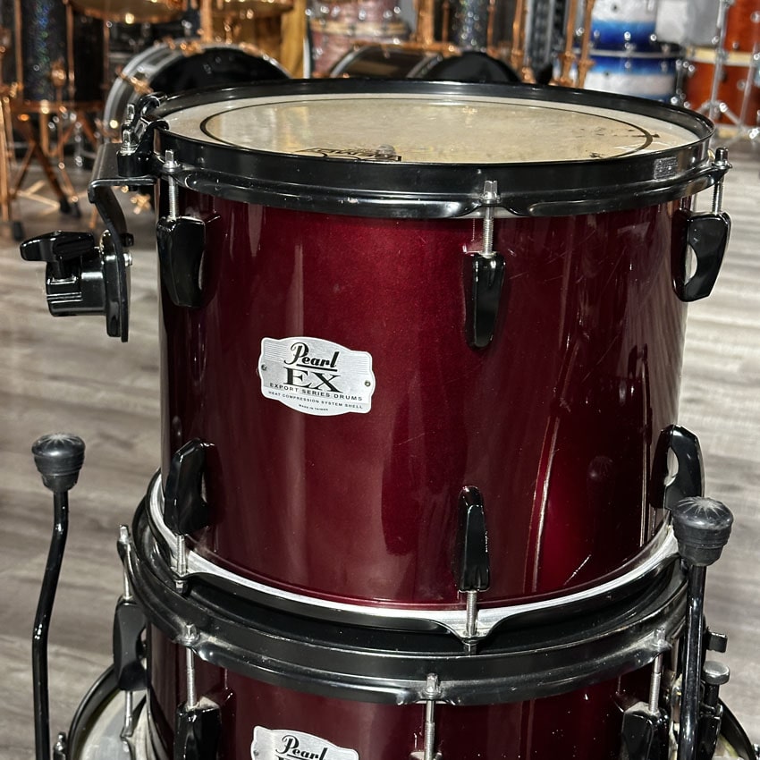 Used Pearl Export Series 4pc Drum Set Cranberry Red - Fair - Drum Center Of Portsmouth