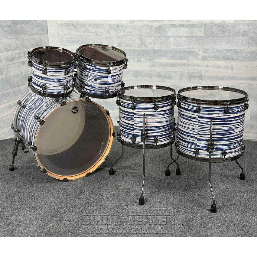 Tama Starclassic Walnut/Birch 5pc Drum Set w/22BD Blue & White Oyster - Drum Center Of Portsmouth
