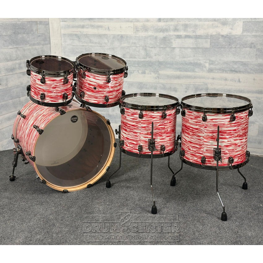 Tama Starclassic Walnut/Birch 5pc Drum Set w/22BD Red & White Oyster - Drum Center Of Portsmouth