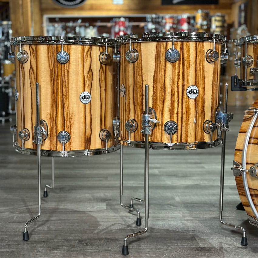 DW Collectors Cherry/Mahogany 6pc Drum Set Exotic Chechen w/Nickel Hw - Drum Center Of Portsmouth