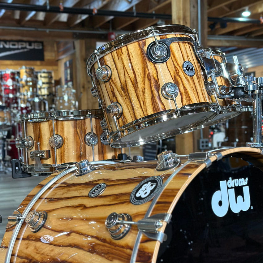DW Collectors Cherry/Mahogany 6pc Drum Set Exotic Chechen w/Nickel Hw - Drum Center Of Portsmouth