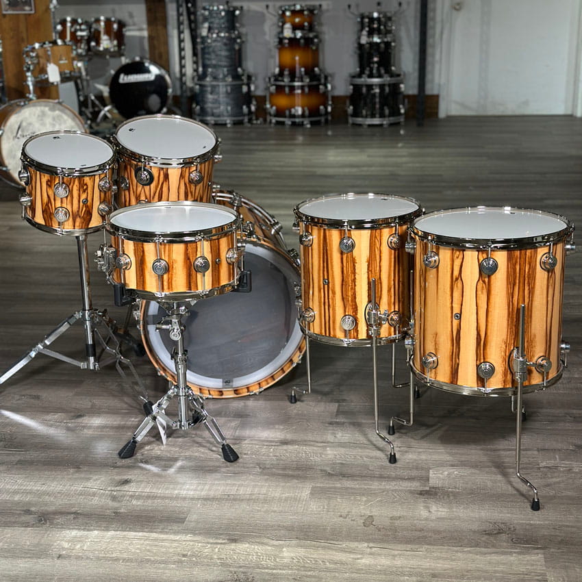 DW Collectors Cherry/Mahogany 6pc Drum Set Exotic Chechen w/Nickel Hw - Drum Center Of Portsmouth