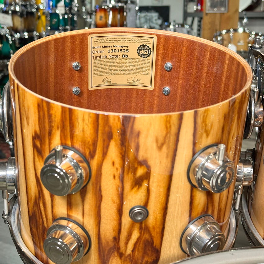 DW Collectors Cherry/Mahogany 6pc Drum Set Exotic Chechen w/Nickel Hw - Drum Center Of Portsmouth
