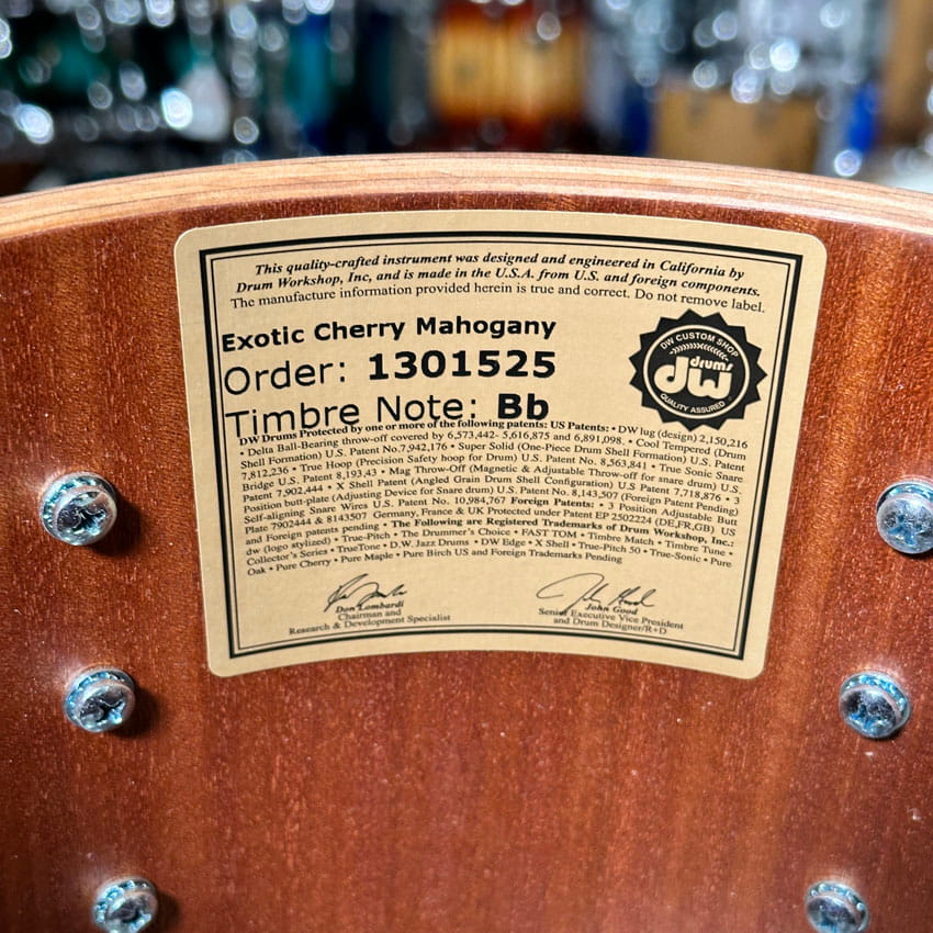 DW Collectors Cherry/Mahogany 6pc Drum Set Exotic Chechen w/Nickel Hw - Drum Center Of Portsmouth