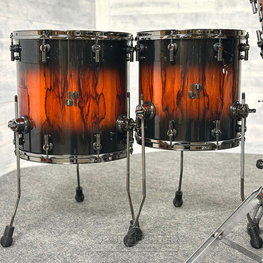 Sonor SQ2 Beech 5pc Drum Set Black to Red Burst over African Marble Gloss - Drum Center Of Portsmouth