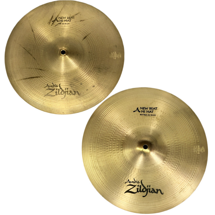 Used Zildjian A New Beat Hi Hat Cymbals 14" - Good - Drum Center Of Portsmouth