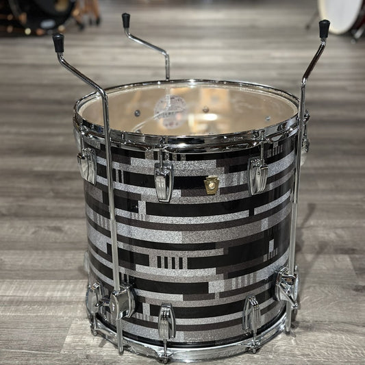 Used Ludwig Classic Maple 3pc Drum Set Digital Black Sparkle - Excellent - Drum Center Of Portsmouth