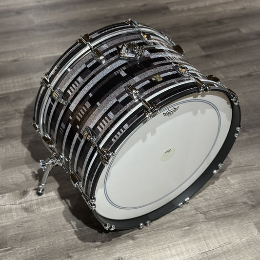 Used Ludwig Classic Maple 3pc Drum Set Digital Black Sparkle - Excellent - Drum Center Of Portsmouth
