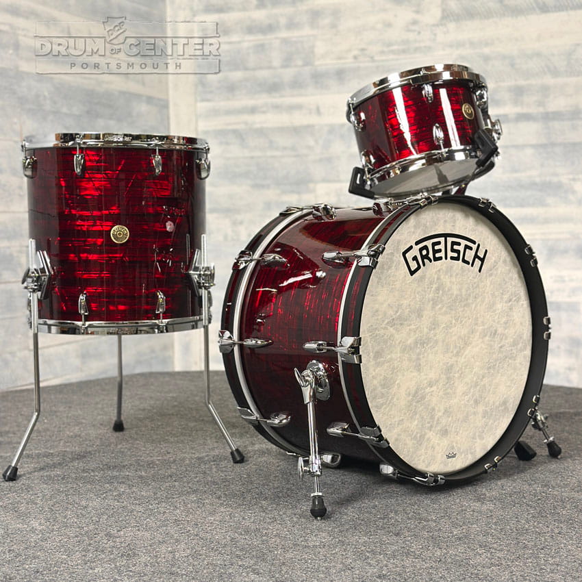 Gretsch Broadkaster 3pc Drum Set 22/12/16 Ruby Red Pearl - Drum Center Of Portsmouth