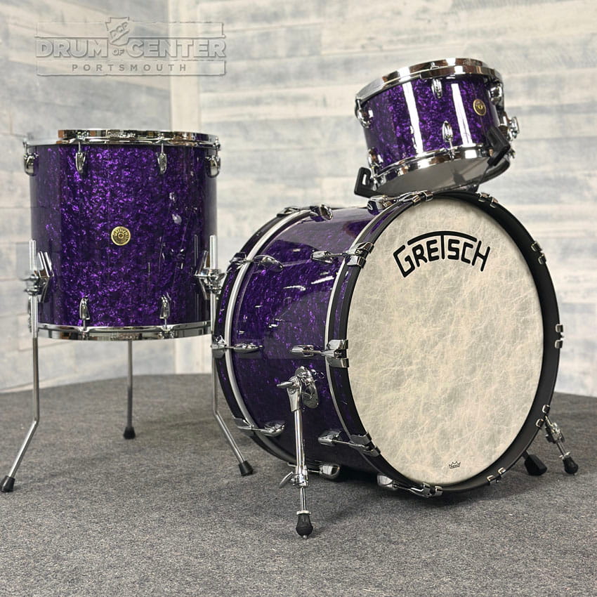 Gretsch Broadkaster 3pc Drum Set 22/12/16 Purple Marine Pearl - Drum Center Of Portsmouth