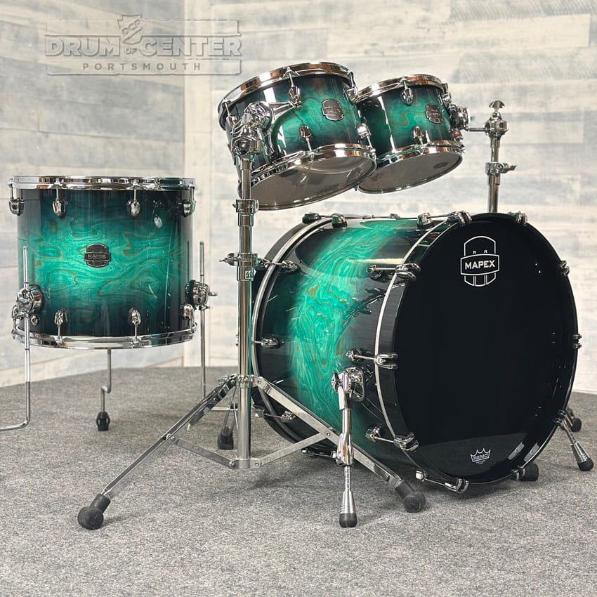 Mapex Saturn VI Rock 4pc Drum Set 22/10/12/16 Marine Teal Burst - Drum Center Of Portsmouth