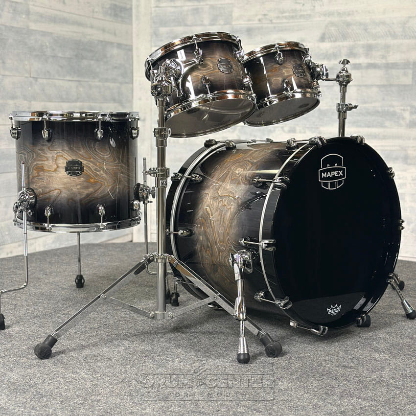 Mapex Saturn VI Rock 4pc Drum Set 22/10/12/16 Black Ink Burst - Drum Center Of Portsmouth