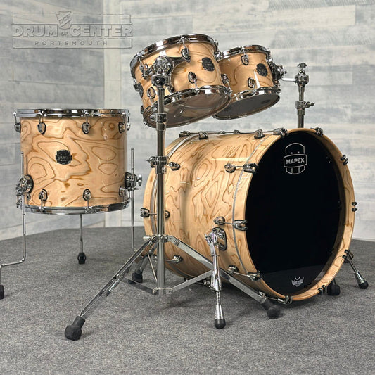 Mapex Saturn VI Rock 4pc Drum Set 22/10/12/16 Exotic Natural Burl - Drum Center Of Portsmouth