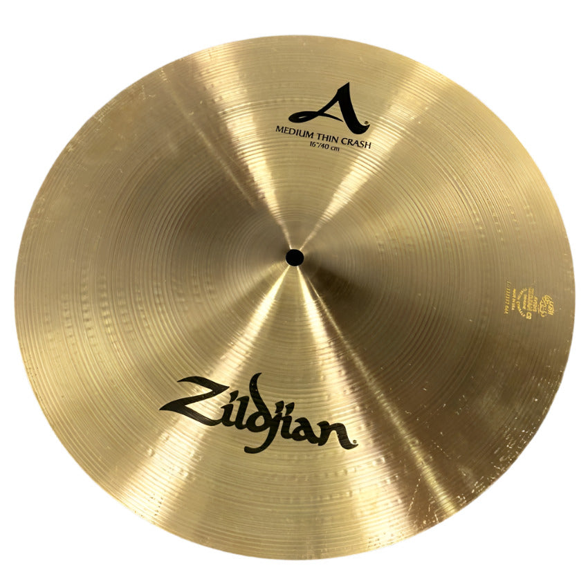 Used Zildjian A Medium Thin Crash Cymbal 16" - Very Good - Drum Center Of Portsmouth