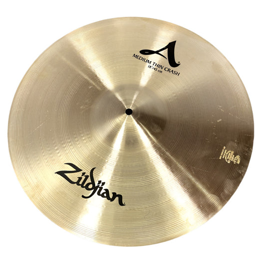 Used Zildjian A Medium Thin Crash Cymbal 18" - Very Good - Drum Center Of Portsmouth